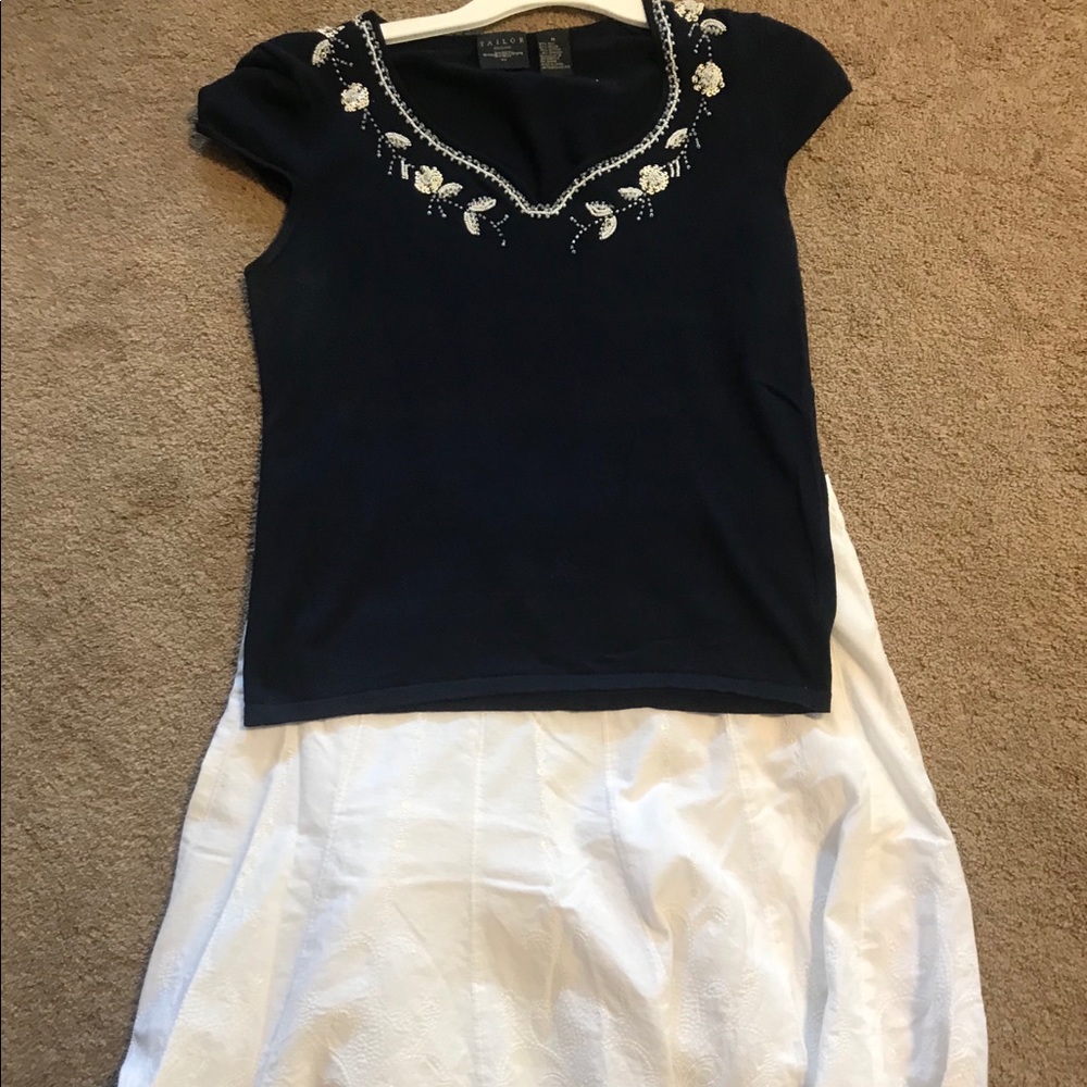 B Miss skirt/top outfit, sz M blouse, sz 12 skirt